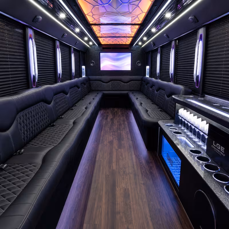 15 Passenger Party Bus Interior