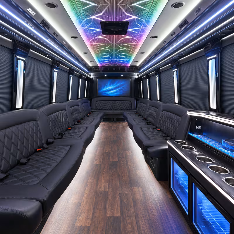 25 Passenger Party Bus Interior