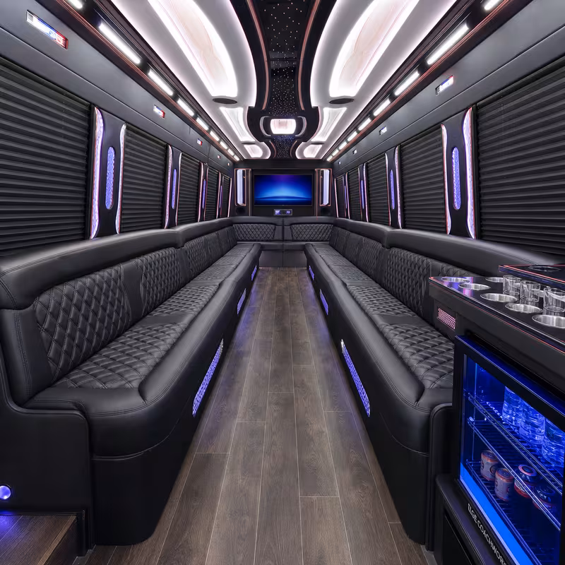 28 Passenger Party Bus Interior