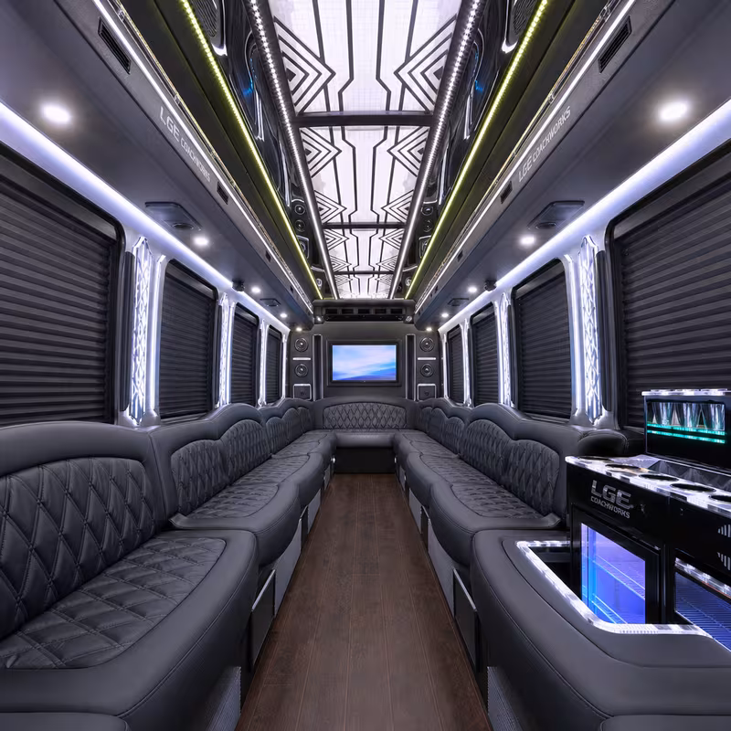 40 Passenger Party Bus Interior