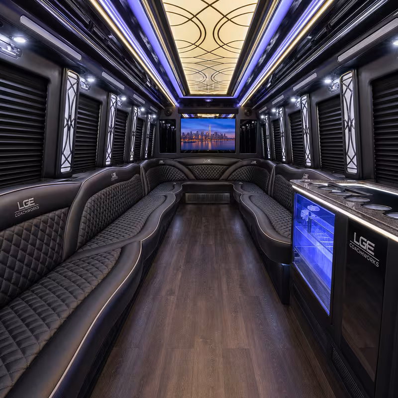 40 Passenger Party Bus Interior