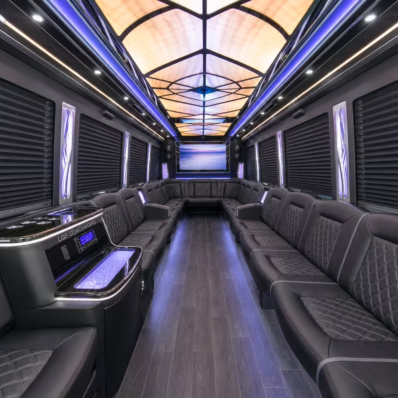50 Passenger Party Bus Interior