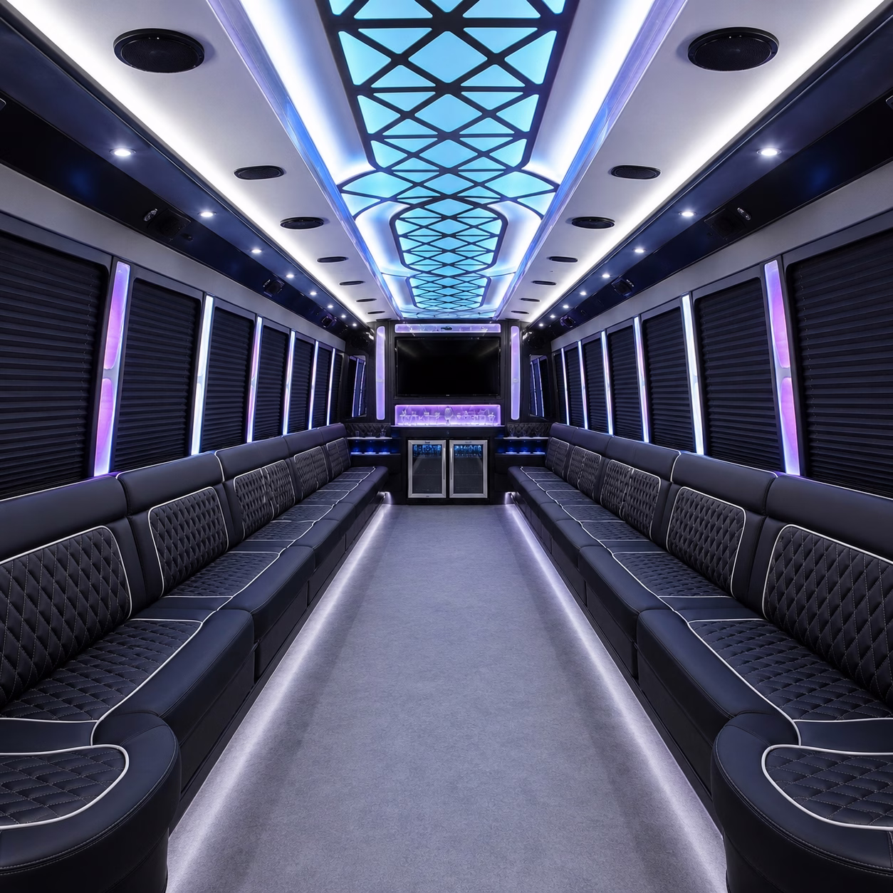 40 Passenger Party Bus Interior