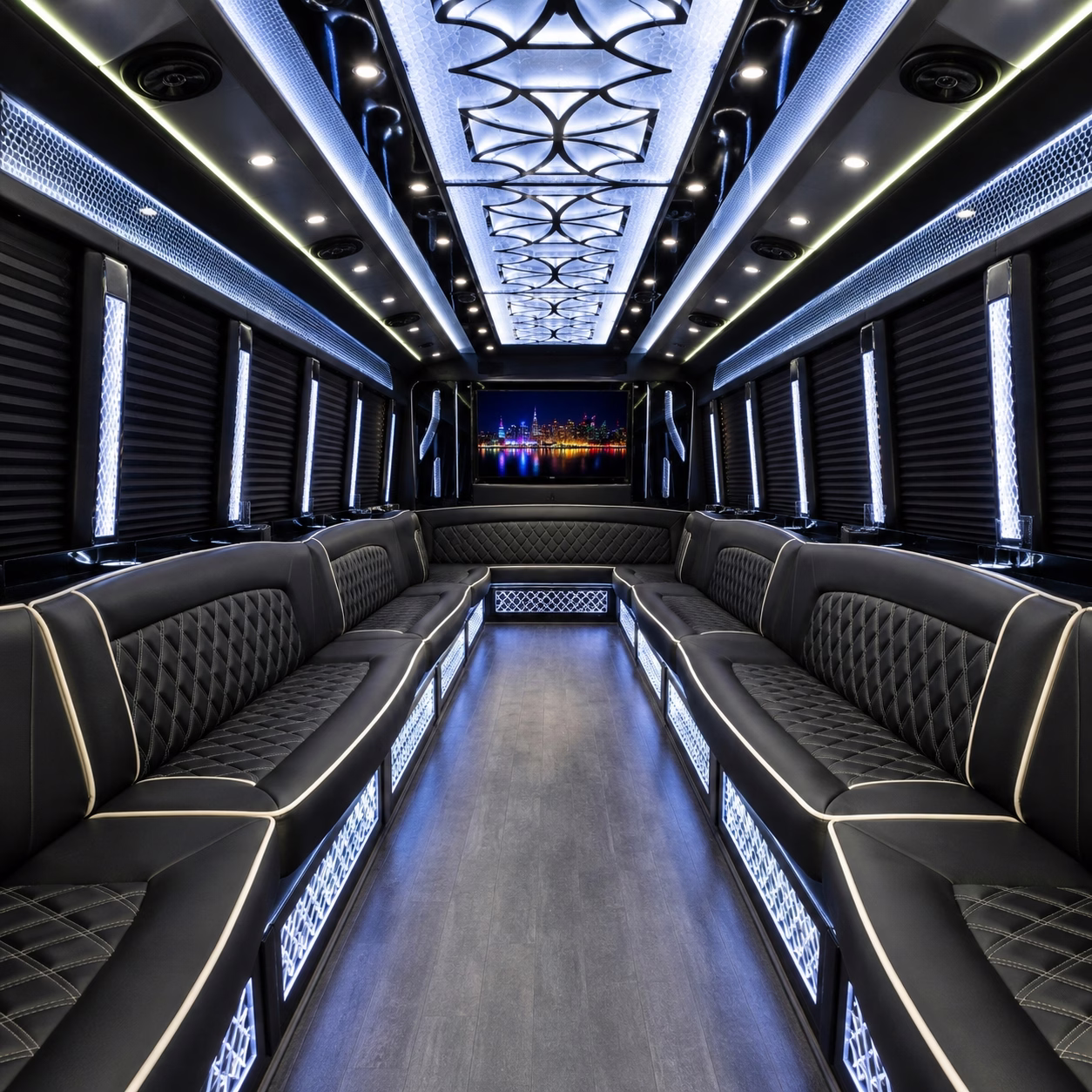 30 Passenger Party Bus Inside