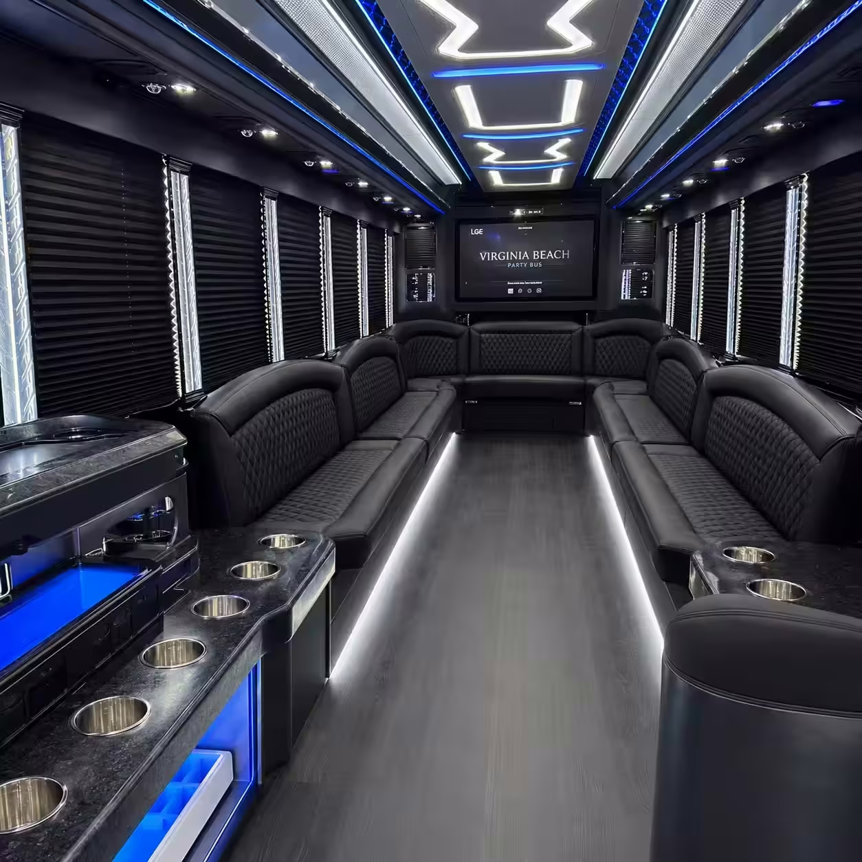 28 Passenger Party Bus Interior
