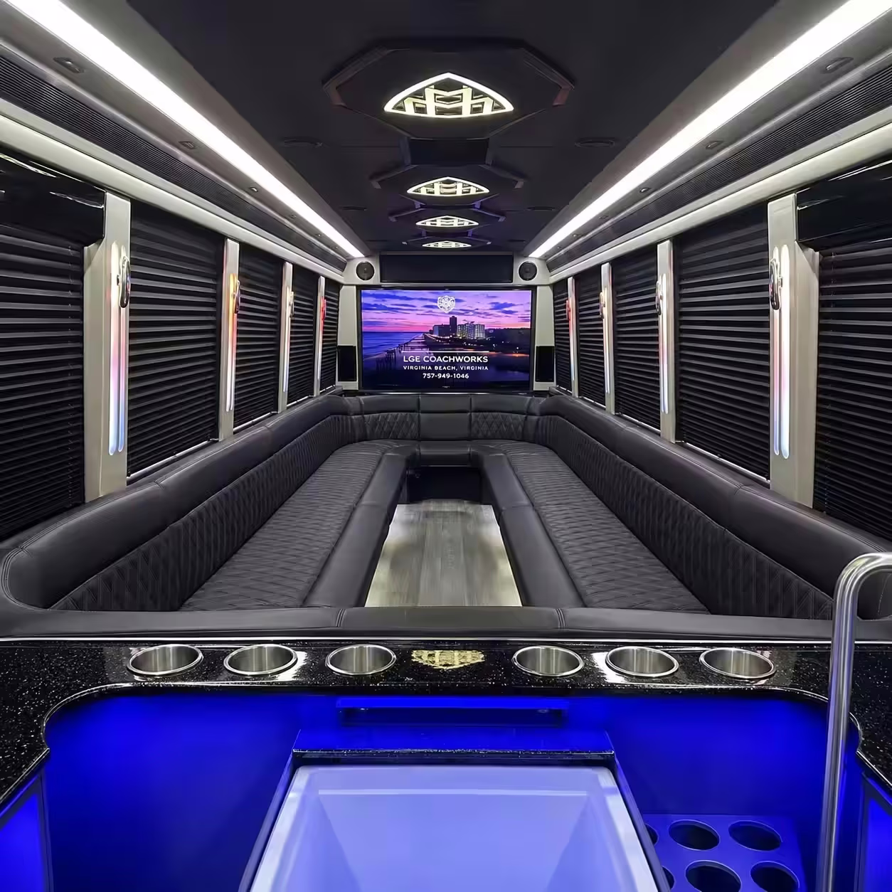 25 Passenger Party Bus Interior