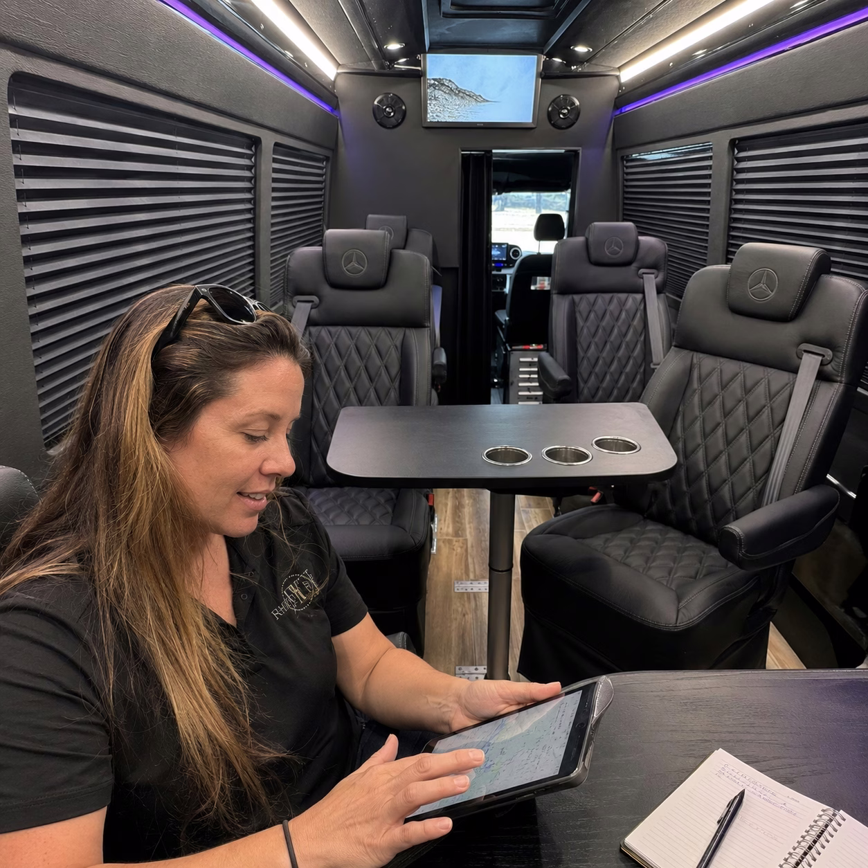 Dispatcher planning a Virginia Beach party bus route and quote