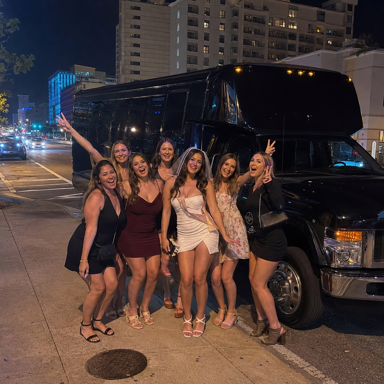 Bachelor bachelorette party bus bachelorette party bus party bus exterior group bachelorette night in Hampton Roads