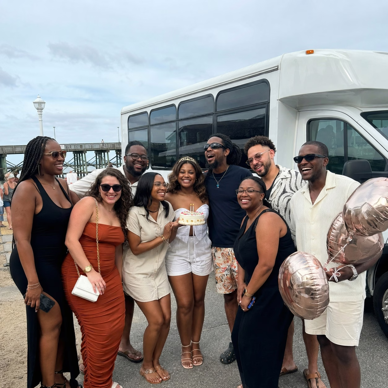 Birthday party bus birthday party bus minibus interior passengers birthday in Hampton Roads