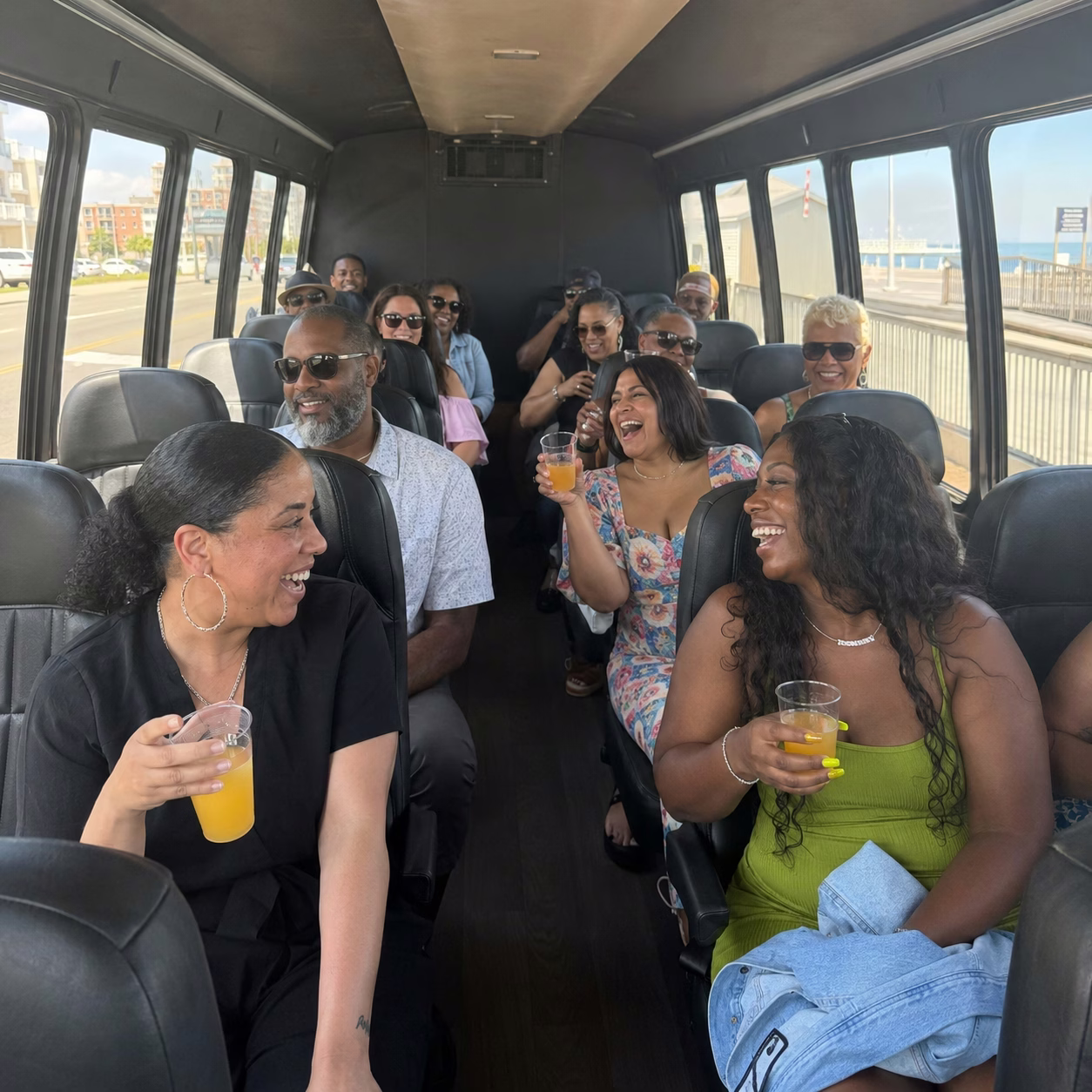 Birthday party bus birthday party bus party bus interior passengers birthday in Hampton Roads