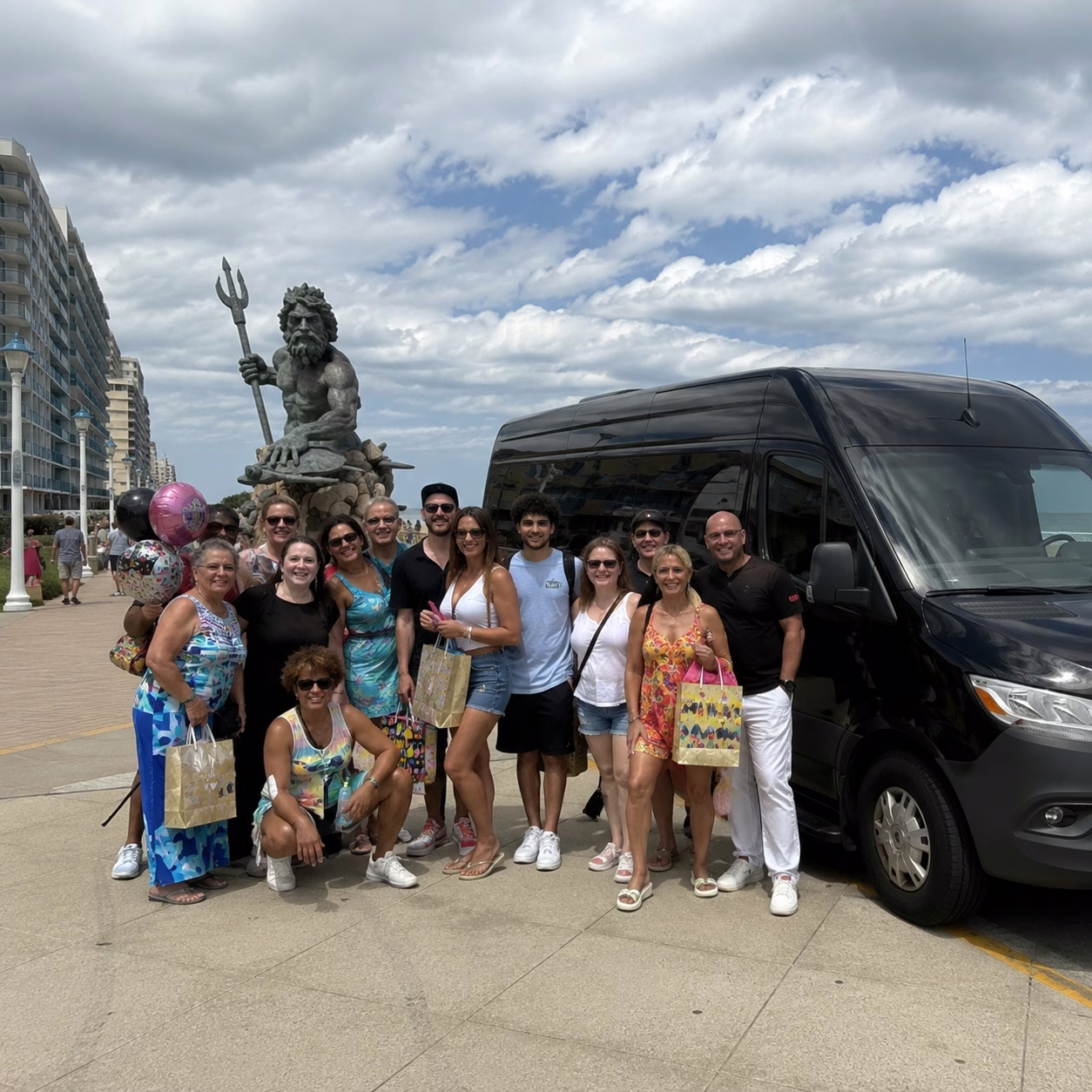 Birthday party bus birthday party bus sprinter limo exterior group birthday in Hampton Roads