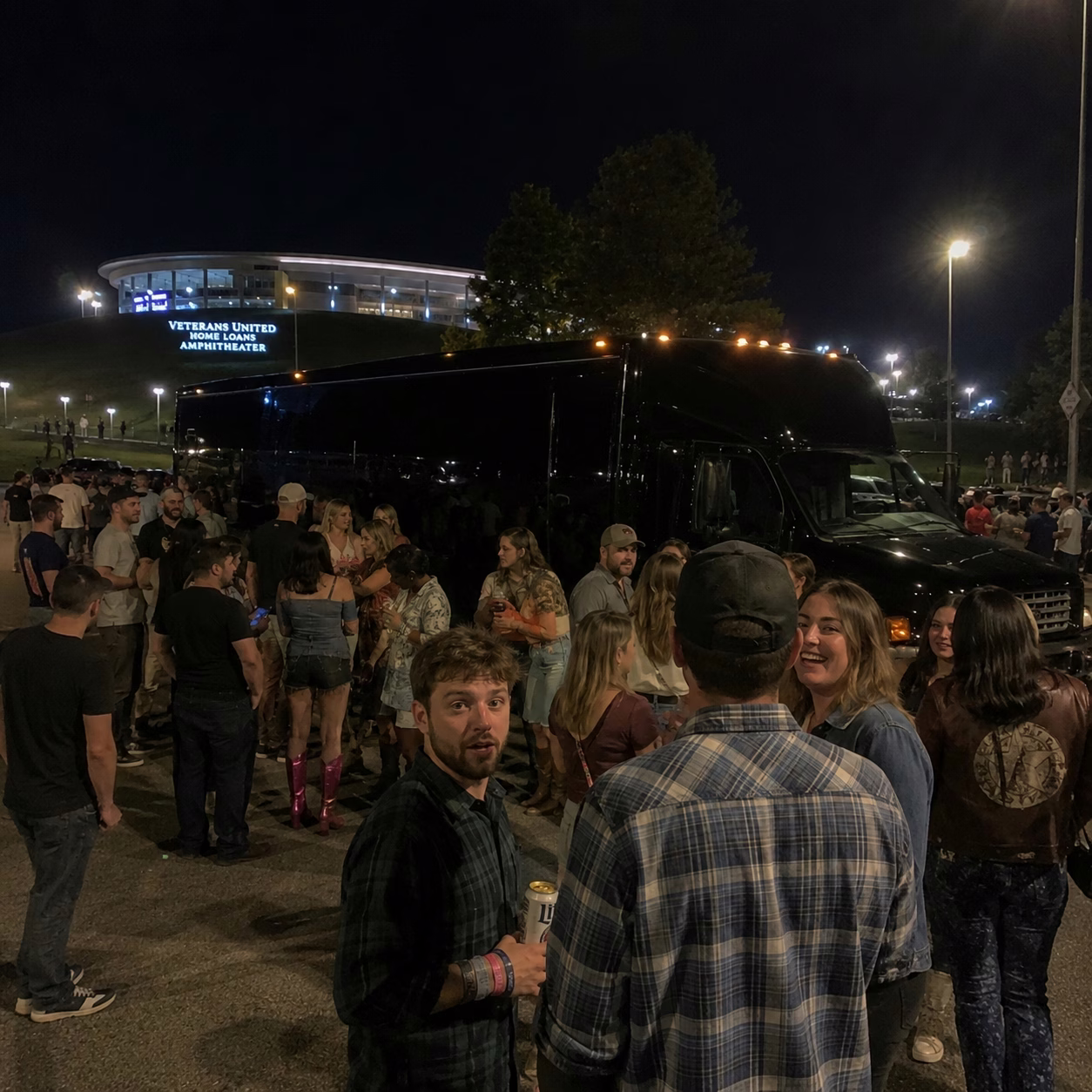 Concert party bus concert party bus party bus exterior group concert night 6 in Hampton Roads