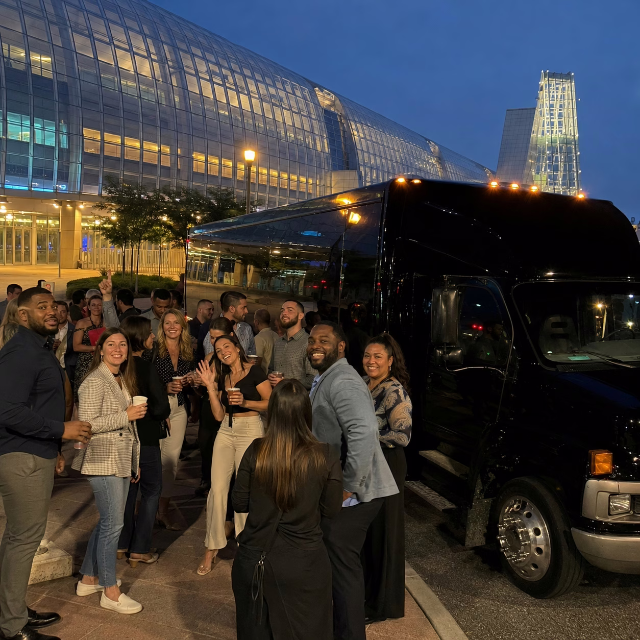 Concert party bus concert party bus party bus exterior group concert night 7 in Hampton Roads
