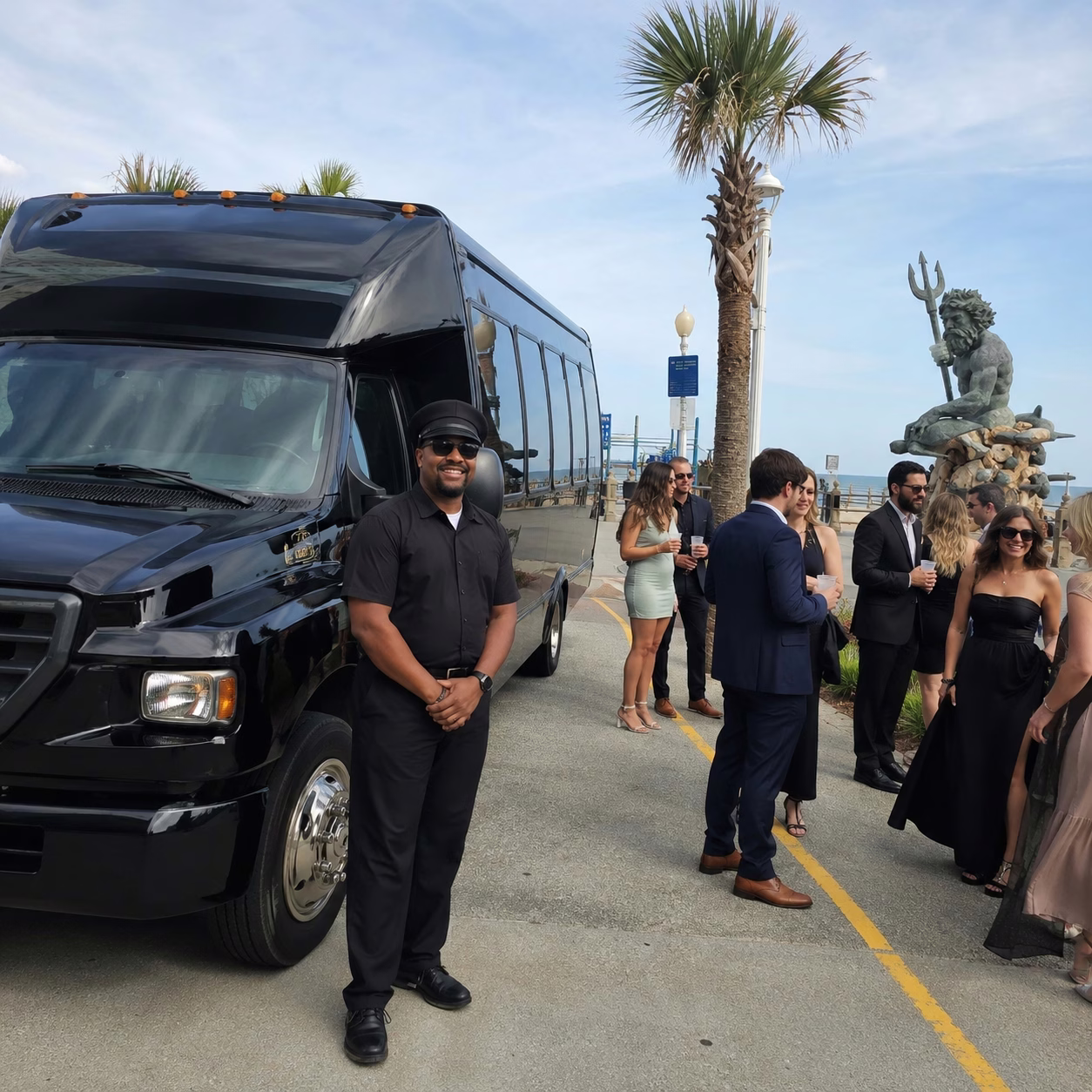 Private event party bus private event transportation party bus with driver in Hampton Roads