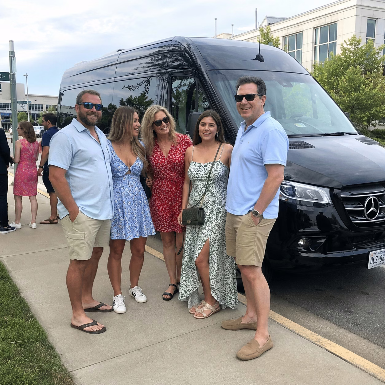 Private event party bus private event transportation sprinter van exterior group in Hampton Roads