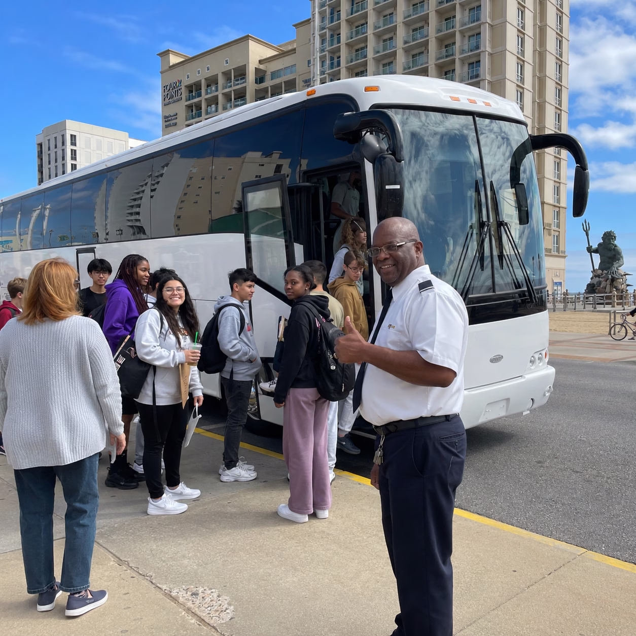 School event bus rental school event bus charter bus with driver school trip in Hampton Roads