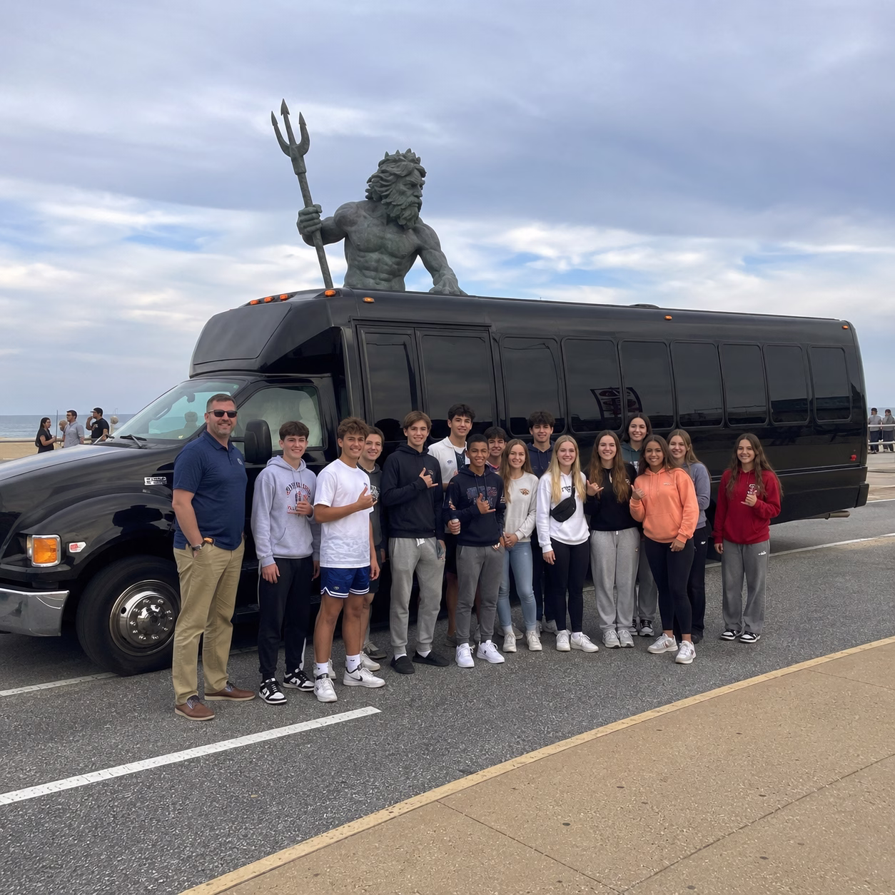 School event bus rental school event bus party bus exterior group school trip 2 in Hampton Roads