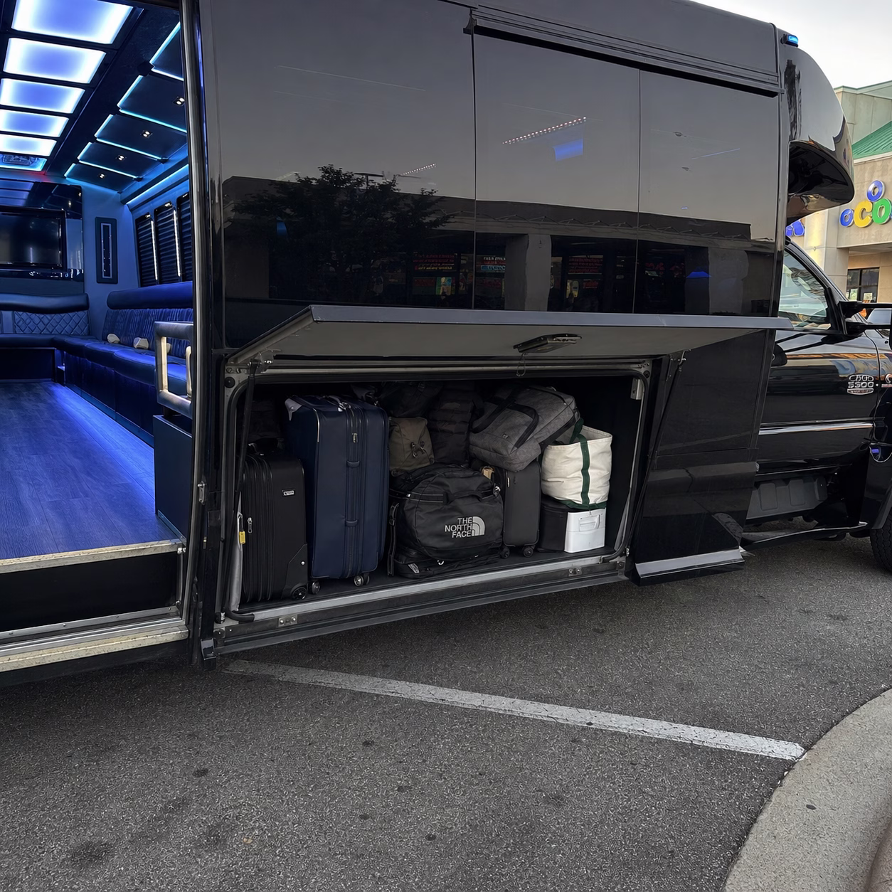 School event bus rental school event bus party bus luggage bay 2 in Hampton Roads